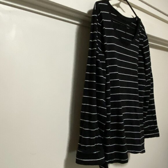 A.N.A., long sleeve black tunic w/white stripes, size XXL - Picture 3 of 9